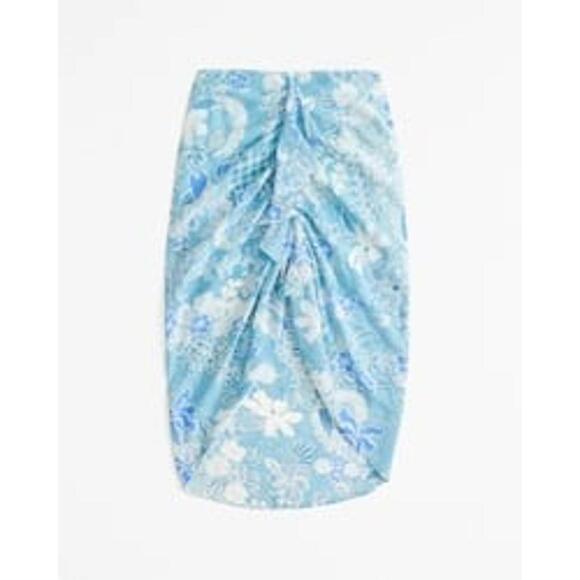 Abercrombie tank and skirt set Blue Floral Ruched flowy Small NWT - Picture 7 of 7